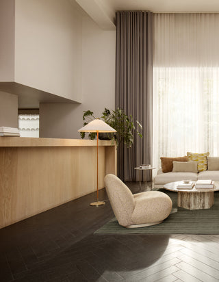 Chinese Farmhouse Fabric Floor Lamp