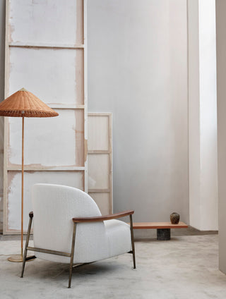 Chinese Farmhouse Fabric Floor Lamp