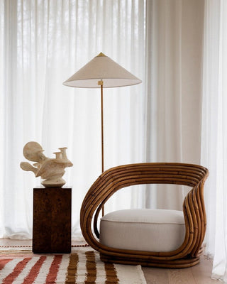 Chinese Farmhouse Fabric Floor Lamp