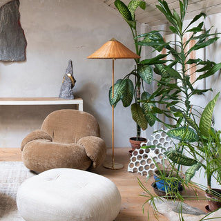 Chinese Farmhouse Fabric Floor Lamp
