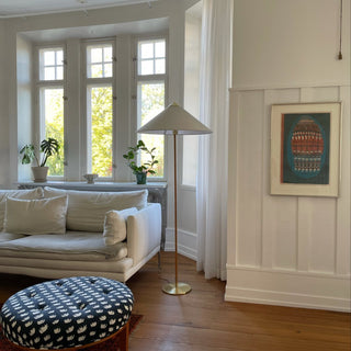 Chinese Farmhouse Fabric Floor Lamp