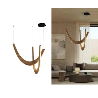 Flow Contemporary Wood Pendant Light