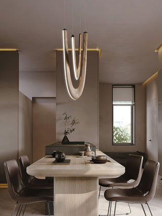 Flow Contemporary Wood Pendant Light