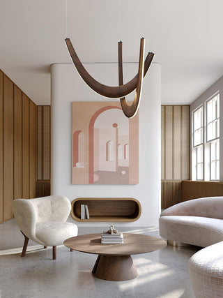 Flow Contemporary Wood Pendant Light