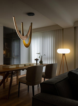 Flow Contemporary Wood Pendant Light