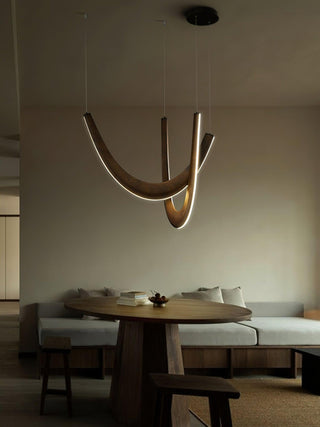 Flow Contemporary Wood Pendant Light