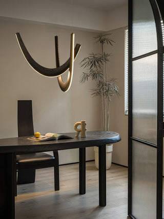 Flow Contemporary Wood Pendant Light