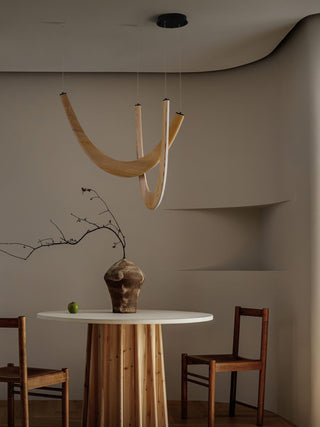 Flow Contemporary Wood Pendant Light
