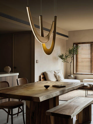 Flow Contemporary Wood Pendant Light