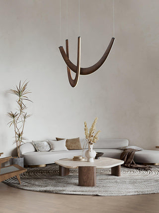 Flow Contemporary Wood Pendant Light