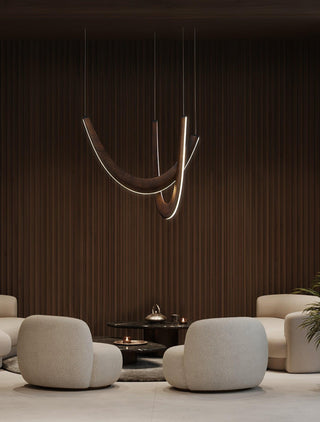 Flow Contemporary Wood Pendant Light