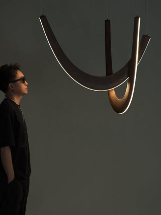 Flow Contemporary Wood Pendant Light