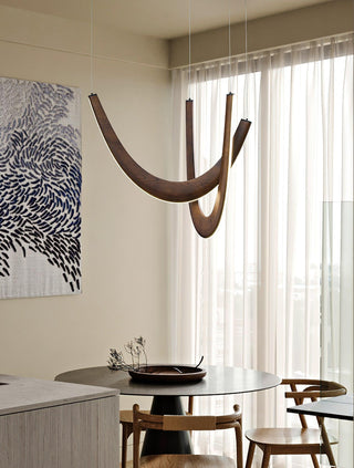 Flow Contemporary Wood Pendant Light