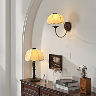 Umbrella Vintage Wood Table Lamp