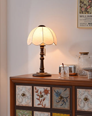 Umbrella Vintage Wood Table Lamp