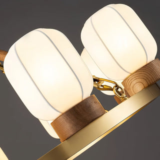 Upton Modern Brass Wood Chandelier