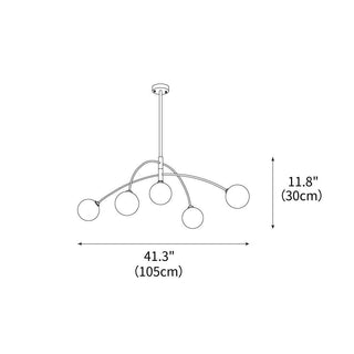 Valentina Minimalist Metal Arc Chandelier