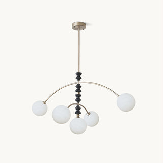 Valentina Brushed Nickel Wood Chandelier