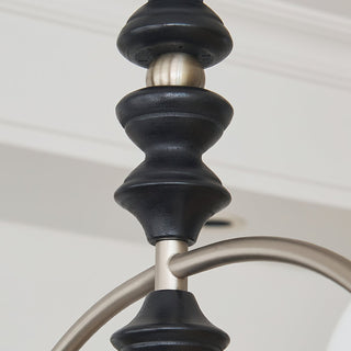 Valentina Brushed Nickel Wood Chandelier