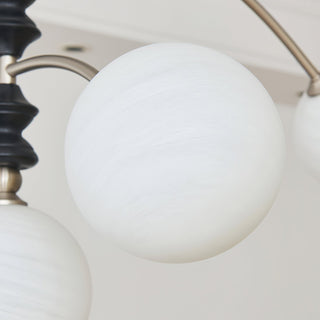 Valentina Brushed Nickel Wood Chandelier