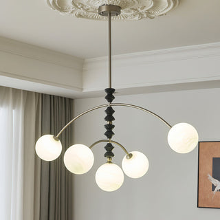 Valentina Brushed Nickel Wood Chandelier