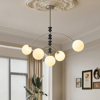 Valentina Brushed Nickel Wood Chandelier