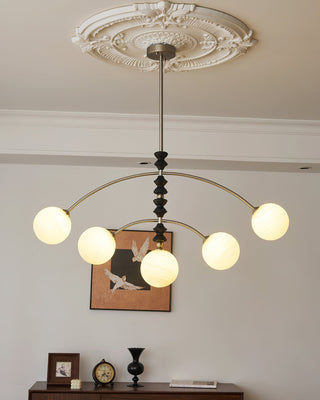 Valentina Brushed Nickel Wood Chandelier