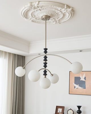 Valentina Brushed Nickel Wood Chandelier