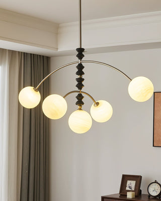 Valentina Brushed Nickel Wood Chandelier