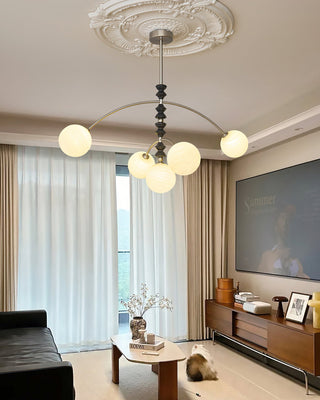 Valentina Brushed Nickel Wood Chandelier