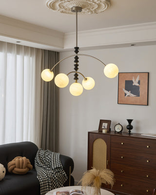 Valentina Brushed Nickel Wood Chandelier
