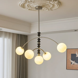 Valentina Brushed Nickel Wood Chandelier