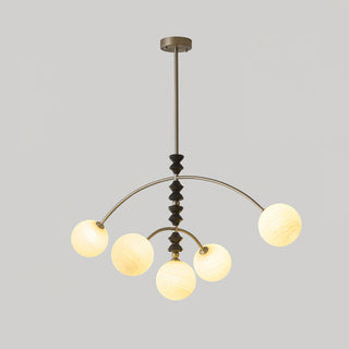 Valentina Brushed Nickel Wood Chandelier