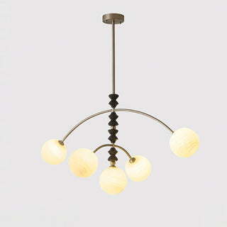 Valentina Brushed Nickel Wood Chandelier