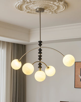 Valentina Brushed Nickel Wood Chandelier