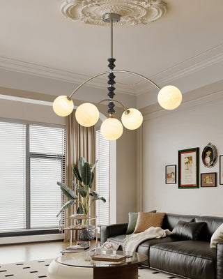Valentina Brushed Nickel Wood Chandelier