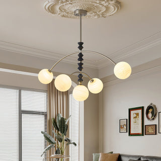 Valentina Brushed Nickel Wood Chandelier