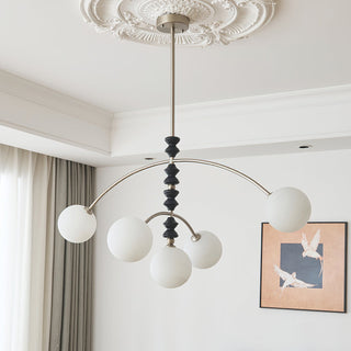 Valentina Brushed Nickel Wood Chandelier