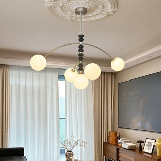 Valentina Brushed Nickel Wood Chandelier