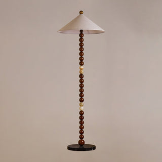 Jasper Bohemian Wood & Fabric Floor Lamp