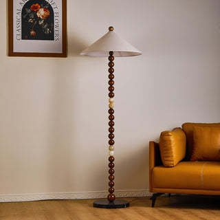 Jasper Bohemian Wood & Fabric Floor Lamp