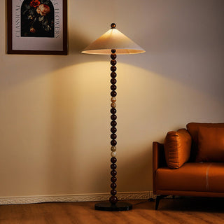 Jasper Bohemian Wood & Fabric Floor Lamp