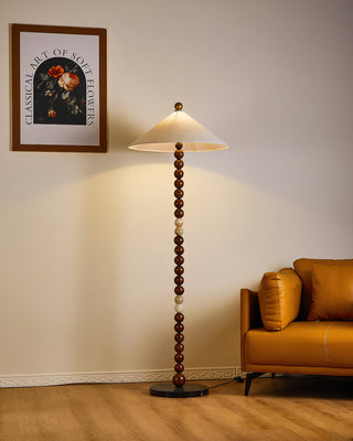 Jasper Bohemian Wood & Fabric Floor Lamp