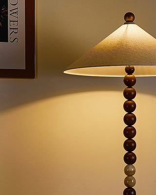 Jasper Bohemian Wood & Fabric Floor Lamp