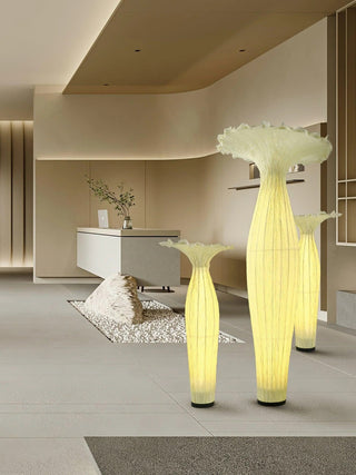 Vase Floral Fabric Floor Light