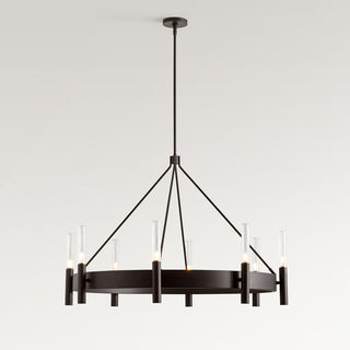 Velestino Antique Brass Clear Glass Chandelier