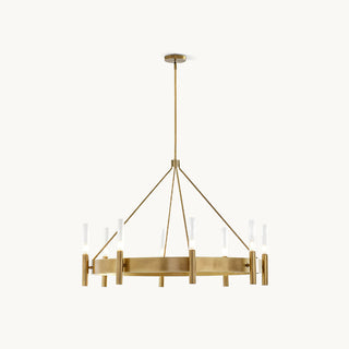 Velestino Antique Brass Clear Glass Chandelier
