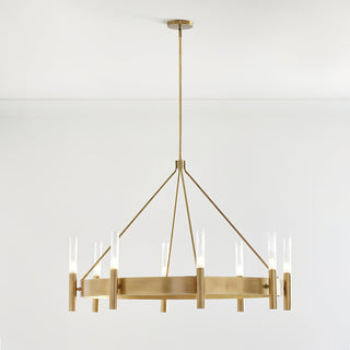 Velestino Antique Brass Clear Glass Chandelier