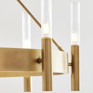 Velestino Antique Brass Clear Glass Chandelier