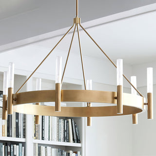 Velestino Antique Brass Clear Glass Chandelier